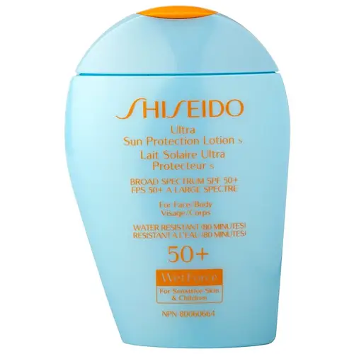 Shiseido Ultimate Sun Protection Lotion Broad Spectrum SPF 50+ WetForce for Sensitive Skin & Children