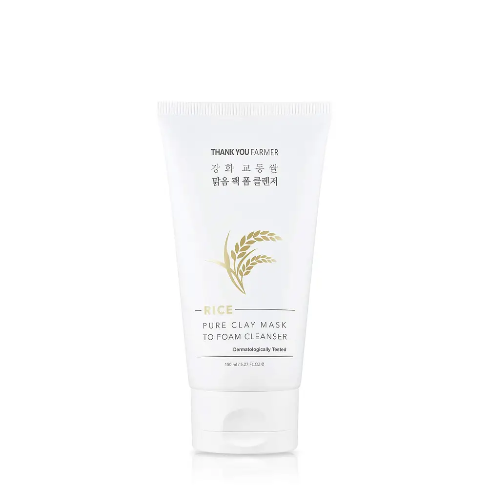 Thank You Farmer Rice Pure Clay Mask To Foam Cleanser