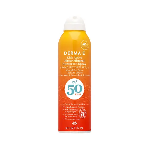 Derma E  Kids Active Sheer Mineral Sunscreen Spray SPF 50
