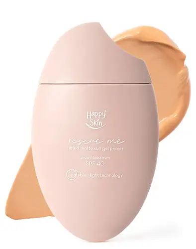 Happy Skin Cosmetics Rescue Me Tinted Matte Sun Gel Primer Broad Spectrum SPF 40 Light Beige