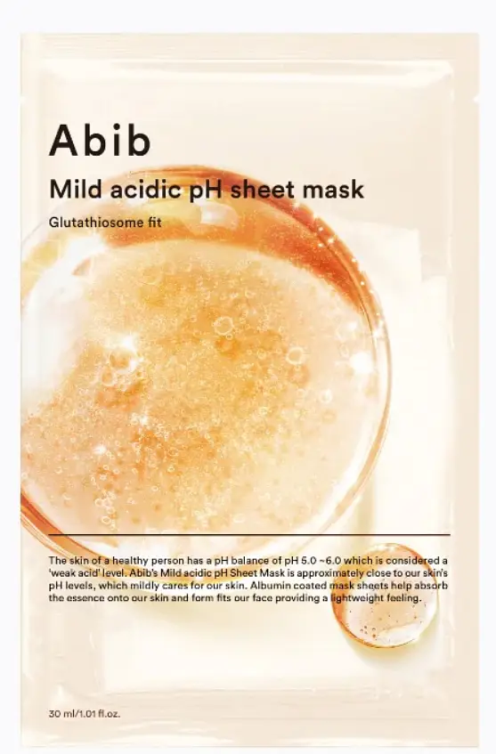 Abib Mild Acidic pH Sheet Mask Glutathiosome fit