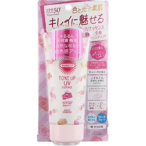 Kosé Suncut Tone Up UV Pink Flamingo Essence Sunblock SPF 50+ PA++++