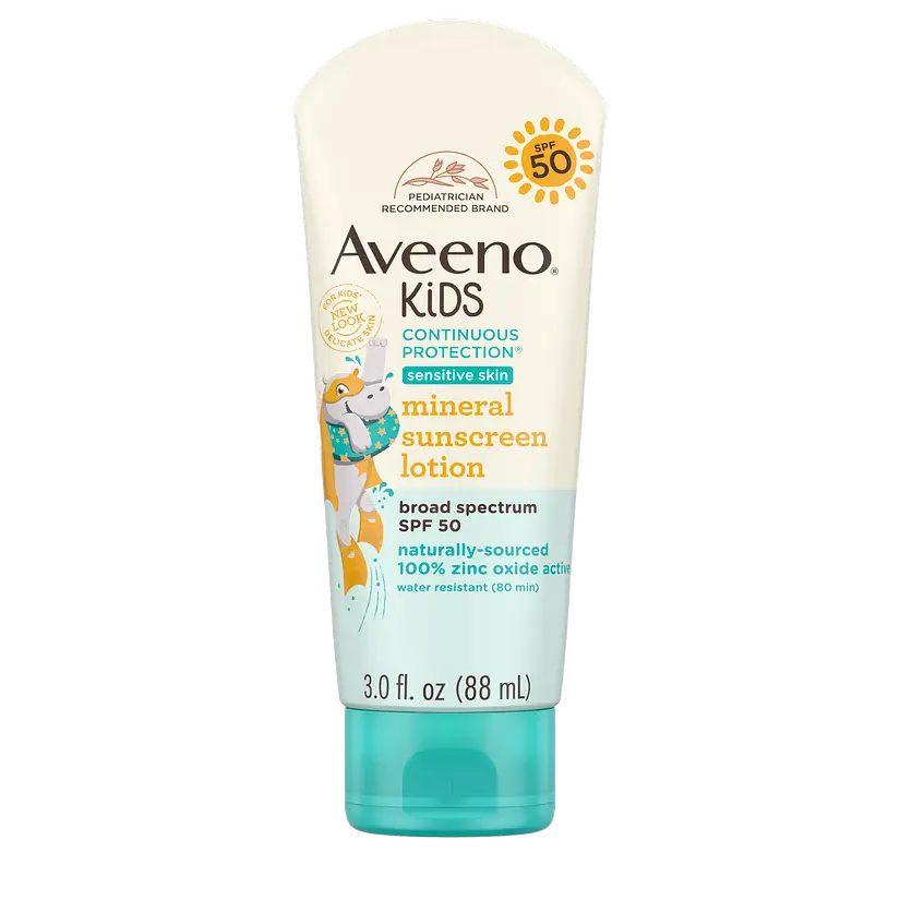 Aveeno Kids Continuous Protection Mineral Sunscreen Lotion SPF 50