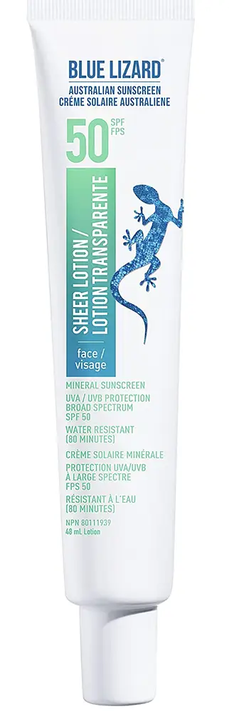 Blue Lizard Sheer Mineral Sunscreen Lotion for Face SPF 50+