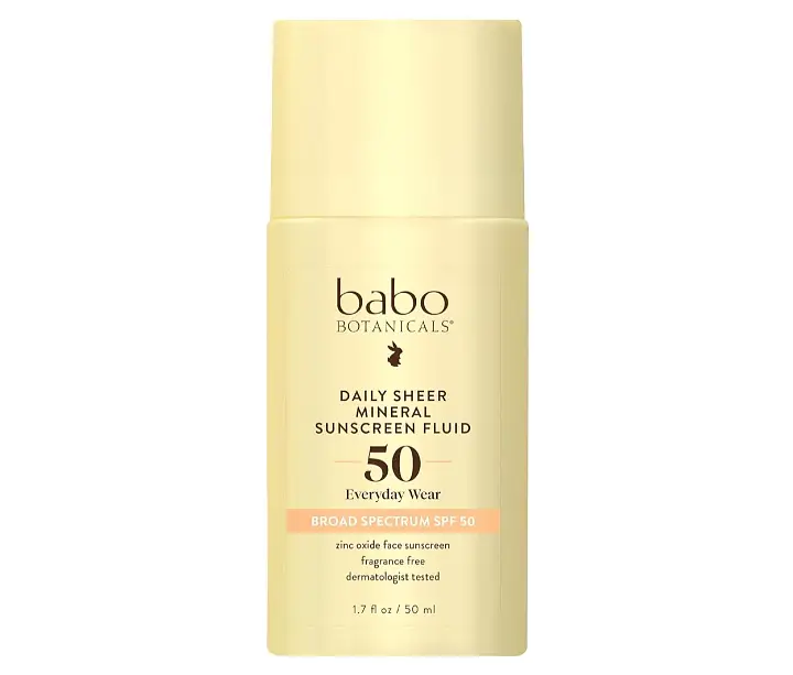 babo botanicals Daily Sheer Mineral Sunscreen Fluid SPF 50